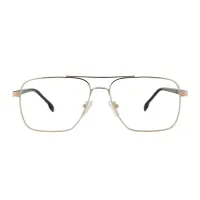 Rectangle Gold Eyeglasses