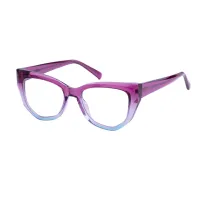 Geometric Transparent Purple Eyeglasses