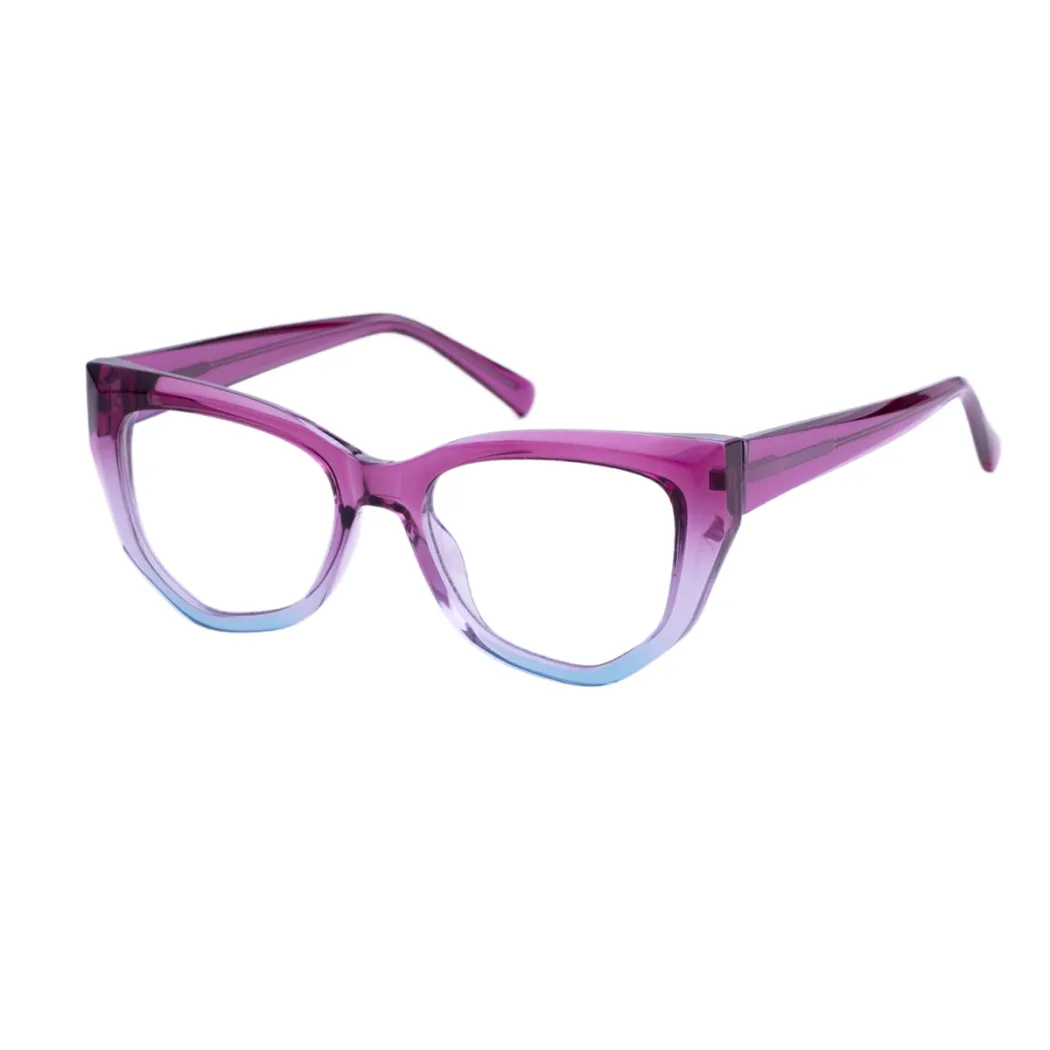 Geometric Transparent Purple Eyeglasses