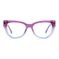 Geometric Transparent Purple Eyeglasses