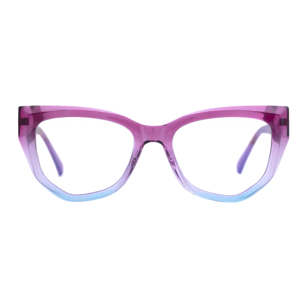 Geometric Transparent Purple Eyeglasses