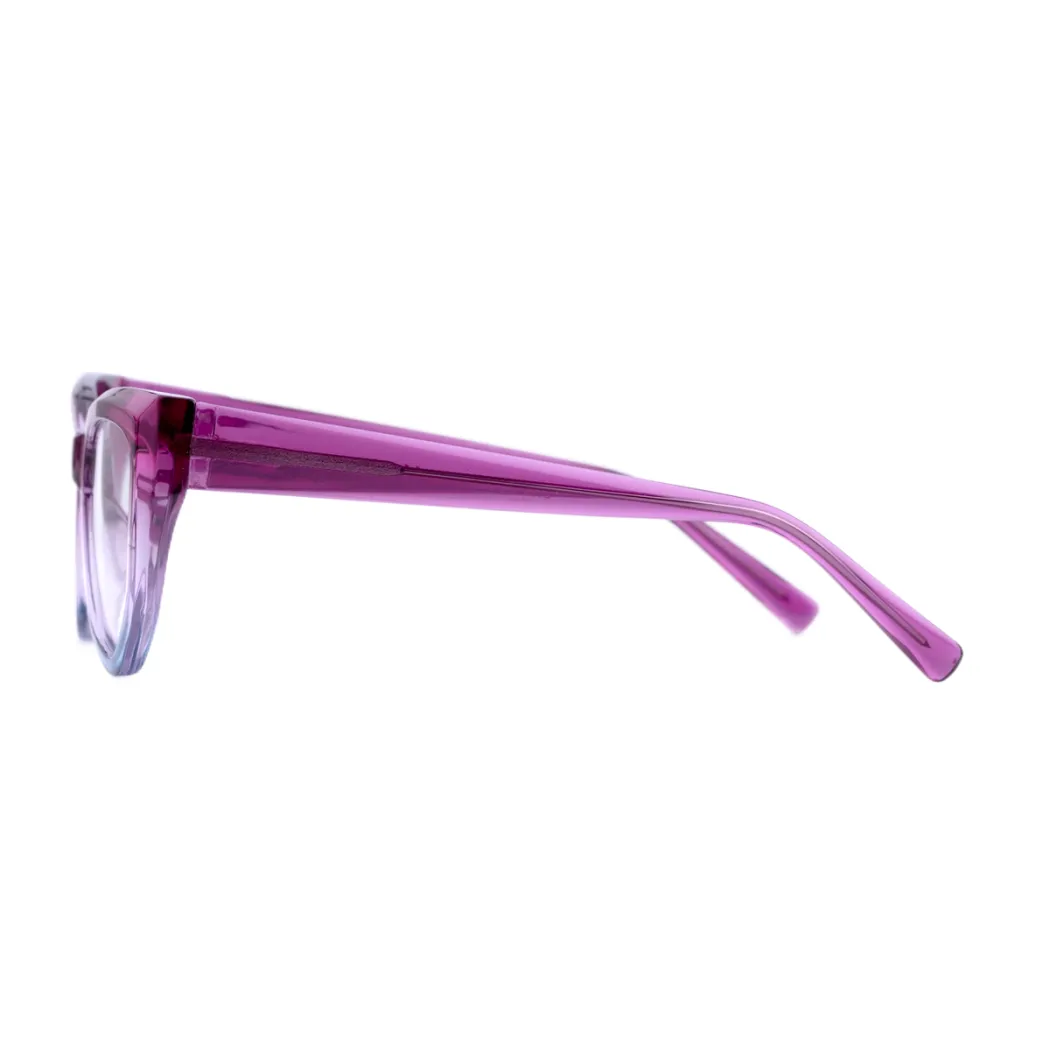 Geometric Transparent Purple Eyeglasses