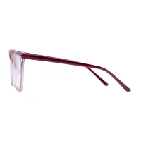 Geometric Transparent Red Eyeglasses