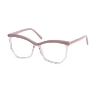 Geometric Transparent Brown Eyeglasses