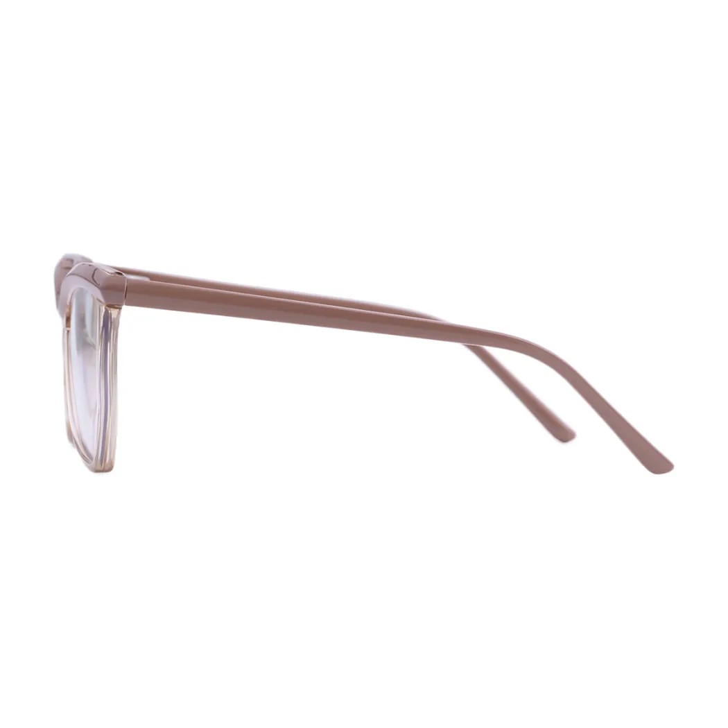 Geometric Transparent Brown Eyeglasses