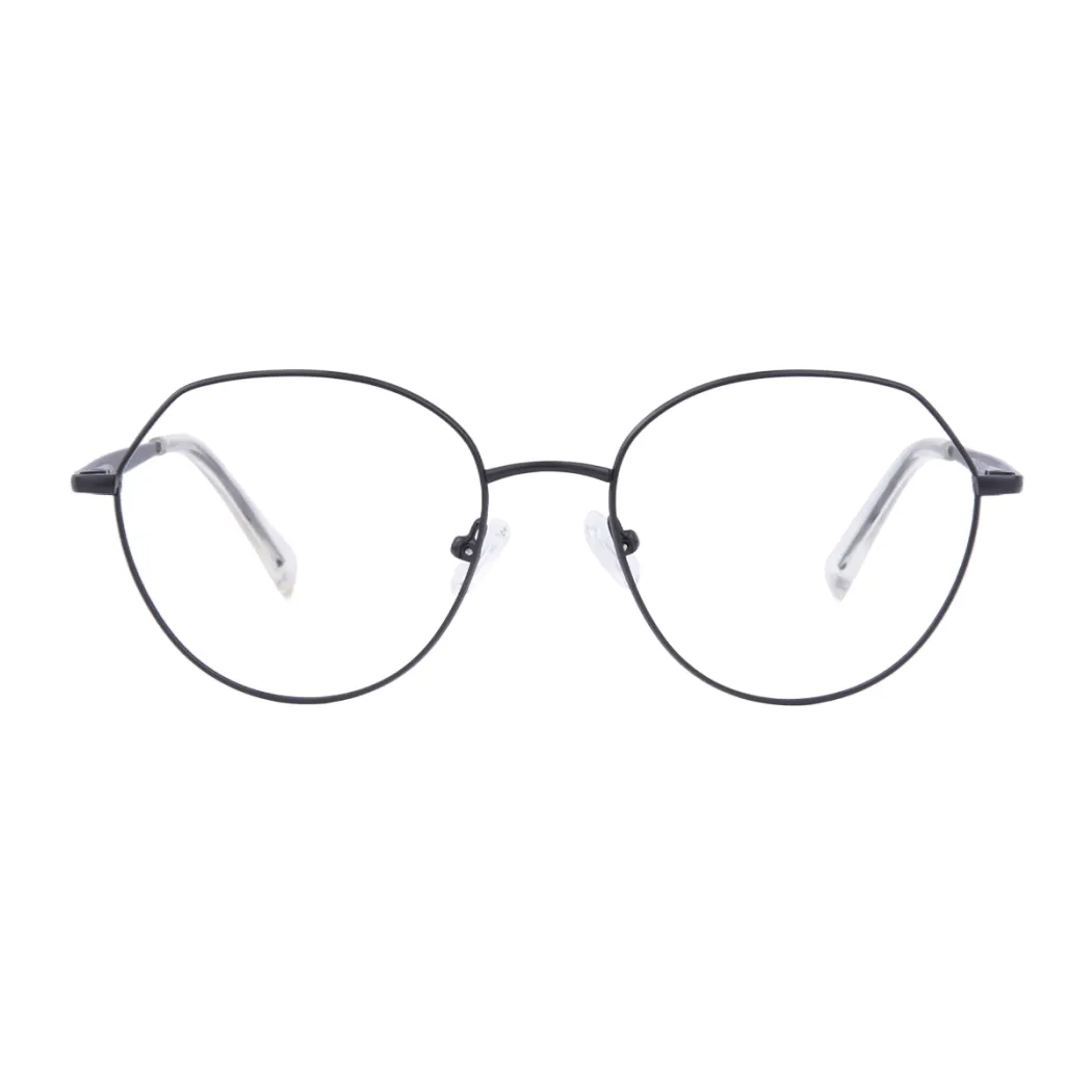 Geometric Matte Black Eyeglasses