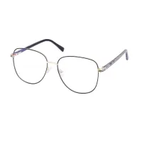 Square Black Gold Eyeglasses