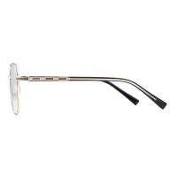 Square Black Gold Eyeglasses