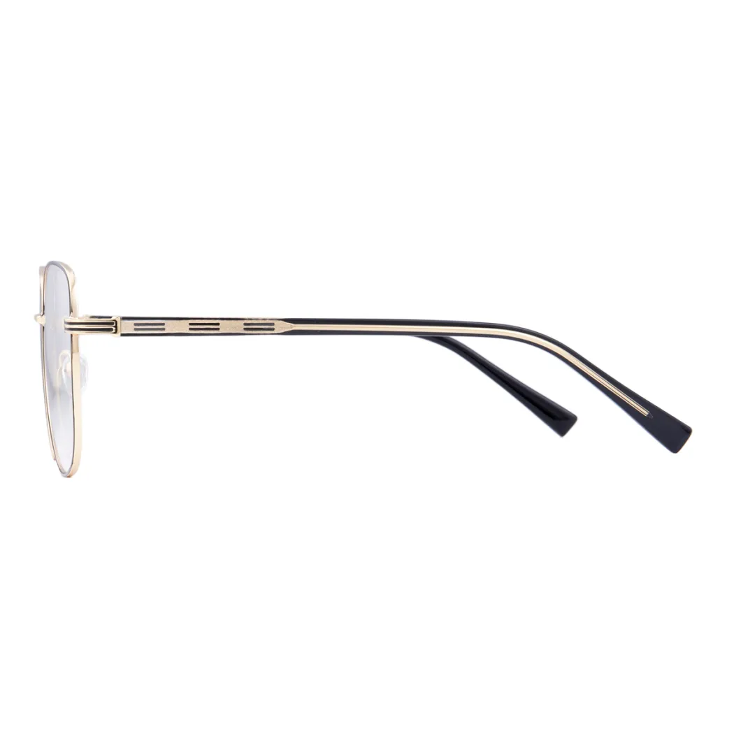 Square Black Gold Eyeglasses