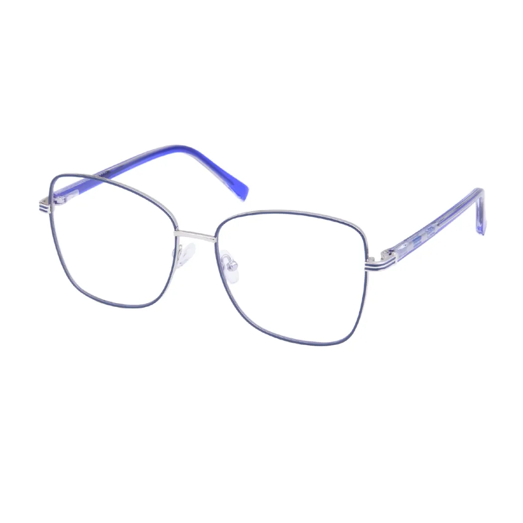 Square Blue/Silver Eyeglasses