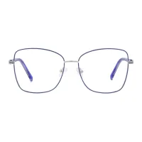 Square Blue/Silver Eyeglasses