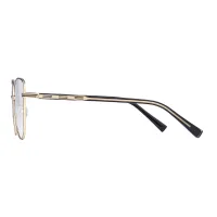 Square Black Gold Eyeglasses