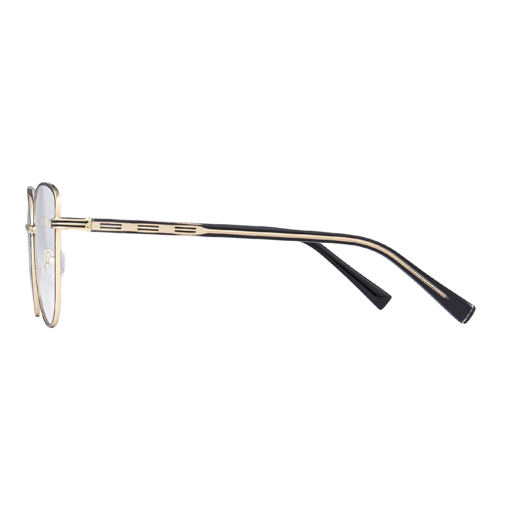 Square Black Gold Eyeglasses