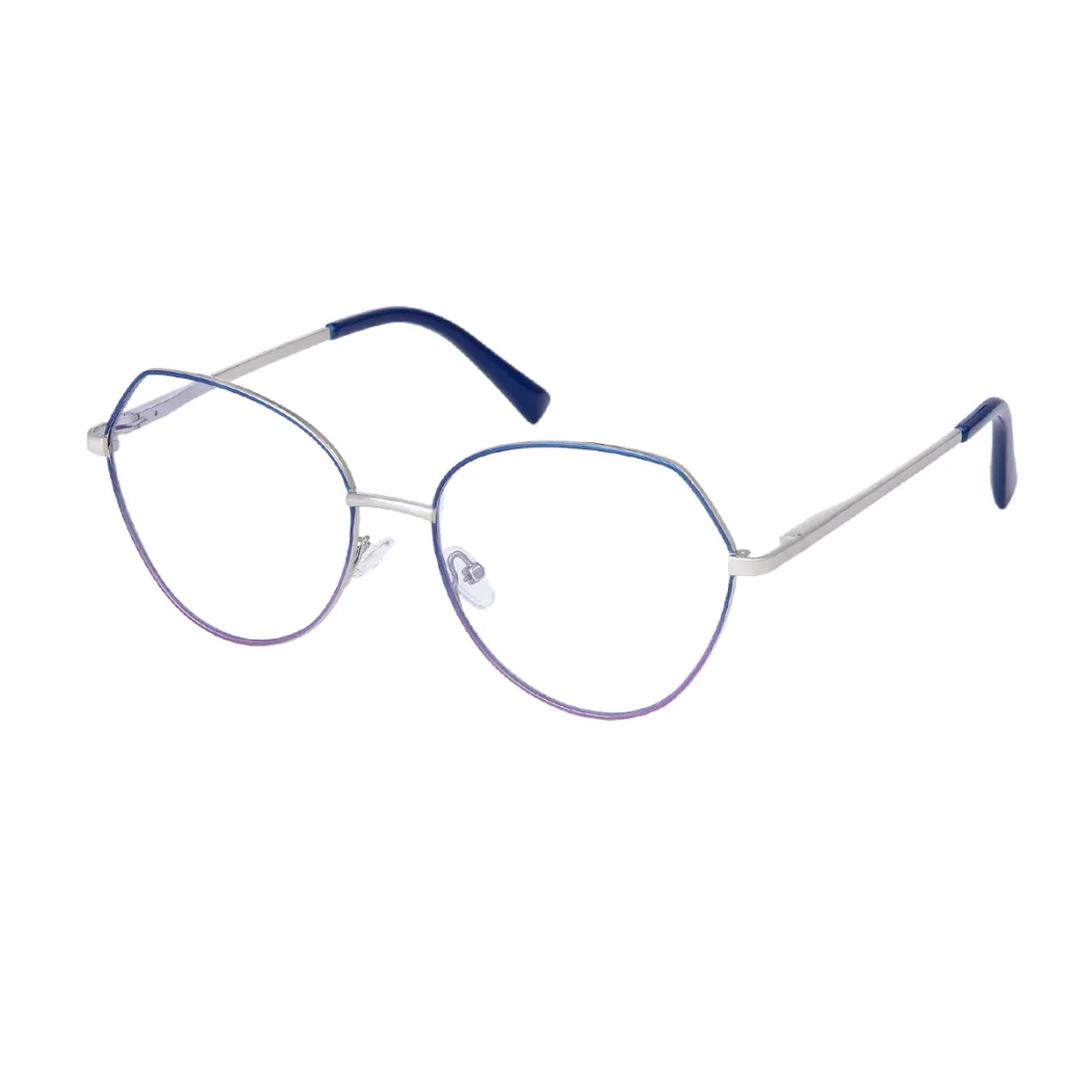 Geometric Blue/Silver Eyeglasses