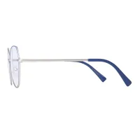 Geometric Blue/Silver Eyeglasses