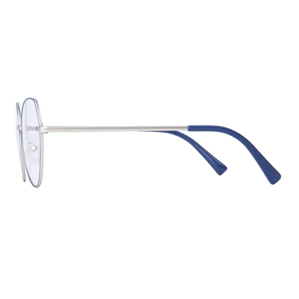 Geometric Blue/Silver Eyeglasses