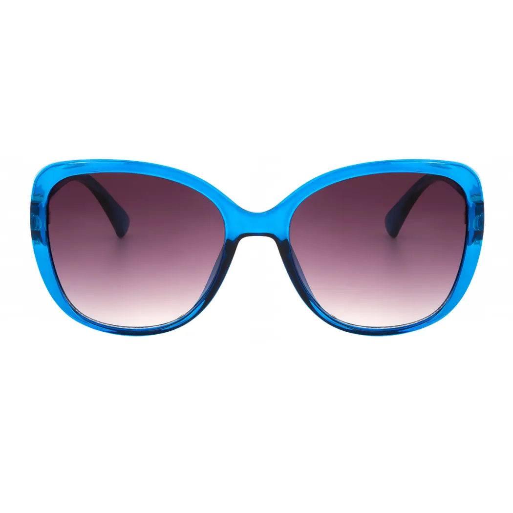 Oval Transparent Blue Sunglasses