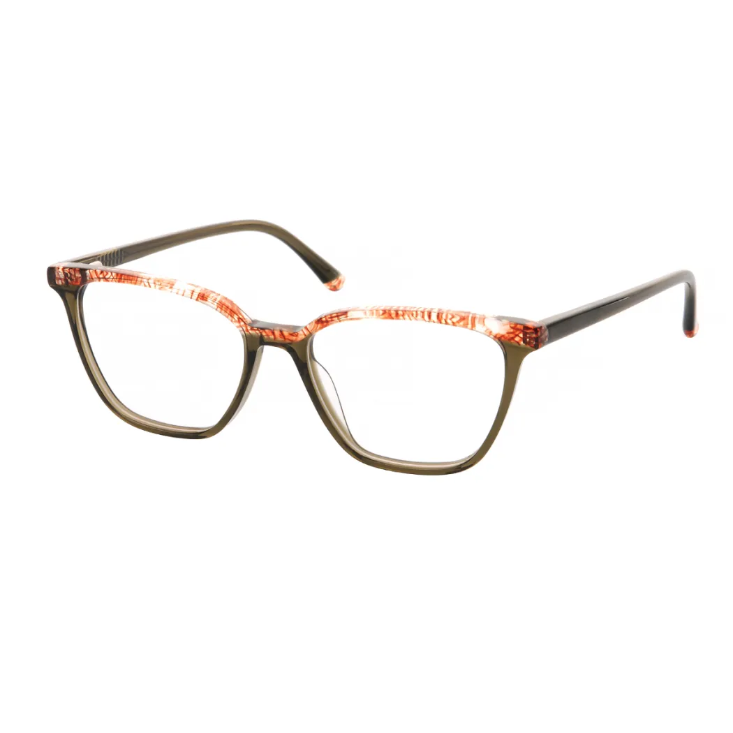 Rectangle Transparent Green Eyeglasses