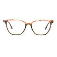Rectangle Transparent Green Eyeglasses