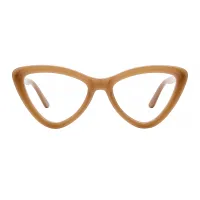 Cat-eye Transparent Brown Eyeglasses