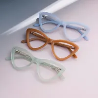 Cat-eye Transparent Brown Eyeglasses