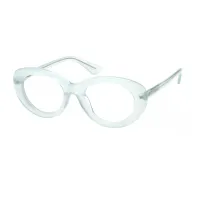 Oval Transparent Green Eyeglasses