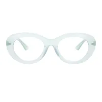 Oval Transparent Green Eyeglasses