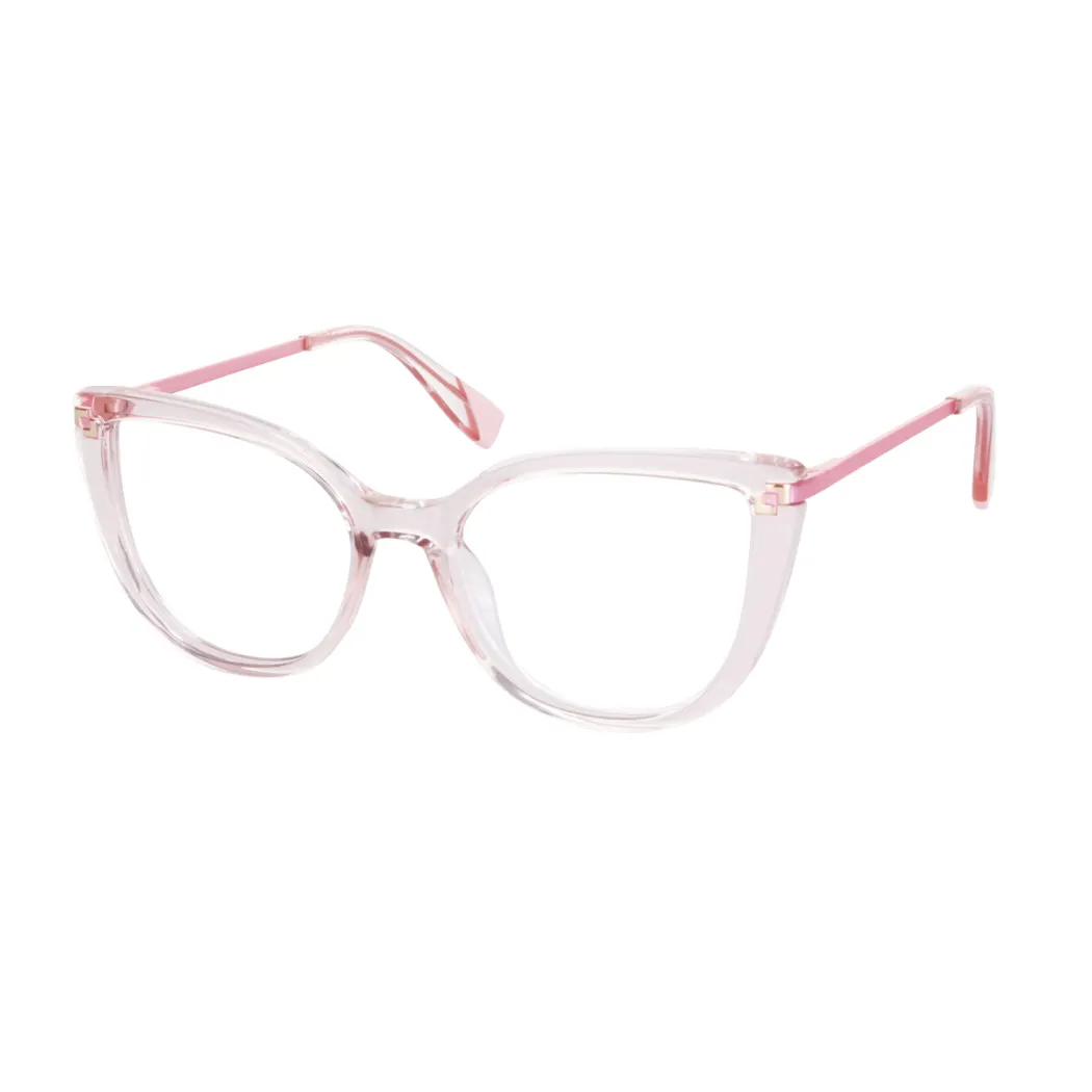 Cat-eye Transparent Red Eyeglasses