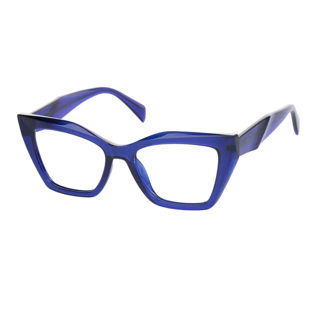 Cat-eye Transparent Blue Eyeglasses