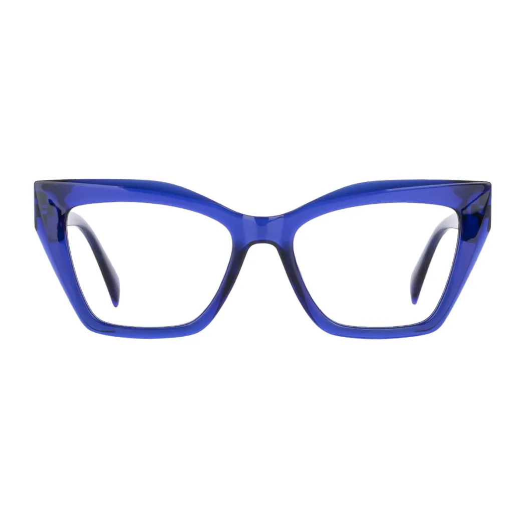 Cat-eye Transparent Blue Eyeglasses