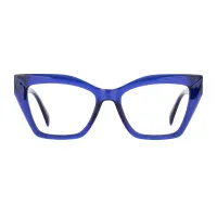 Cat-eye Transparent Blue Eyeglasses