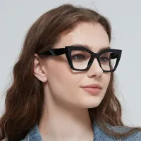 Cat-eye Transparent Blue Eyeglasses