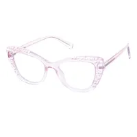 Cat-eye Transparent Pink Eyeglasses