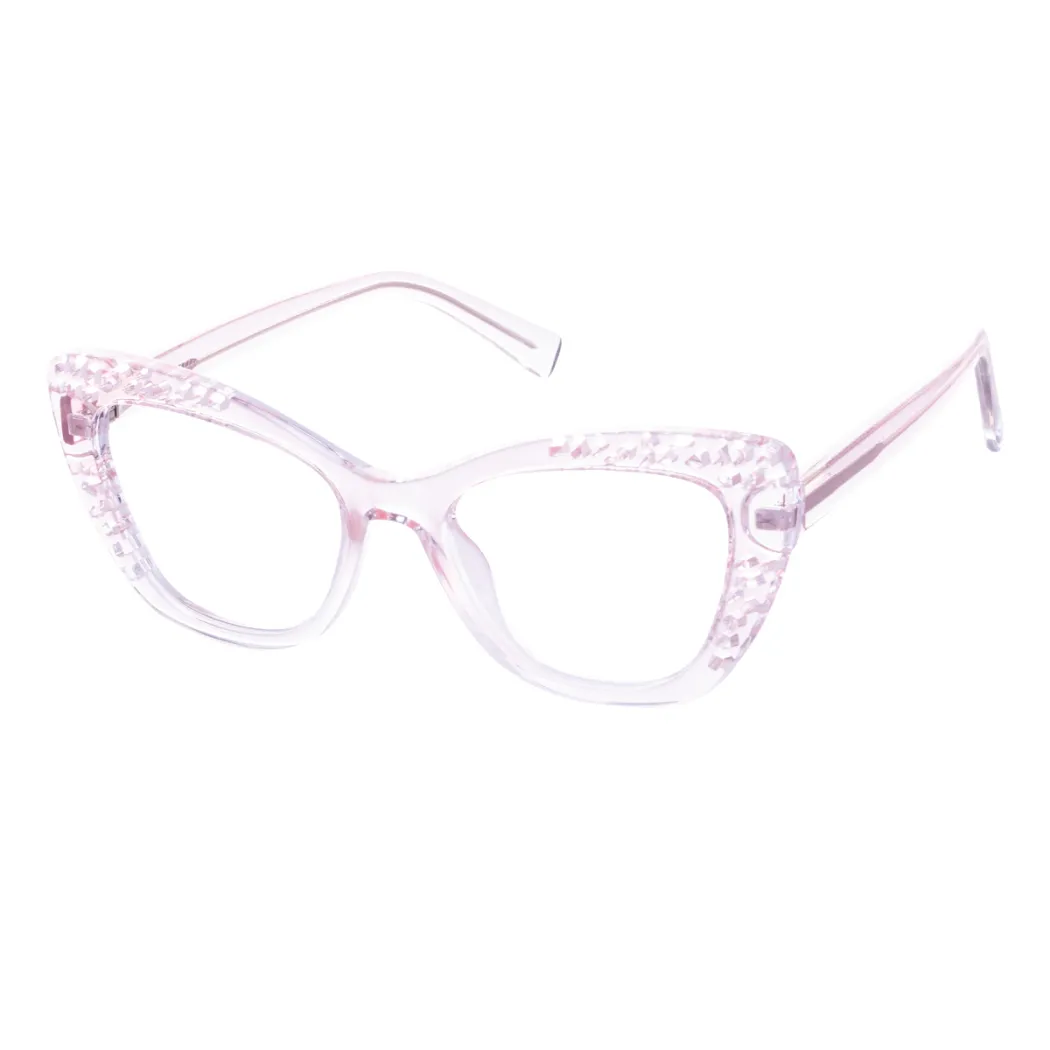 Cat-eye Transparent Pink Eyeglasses