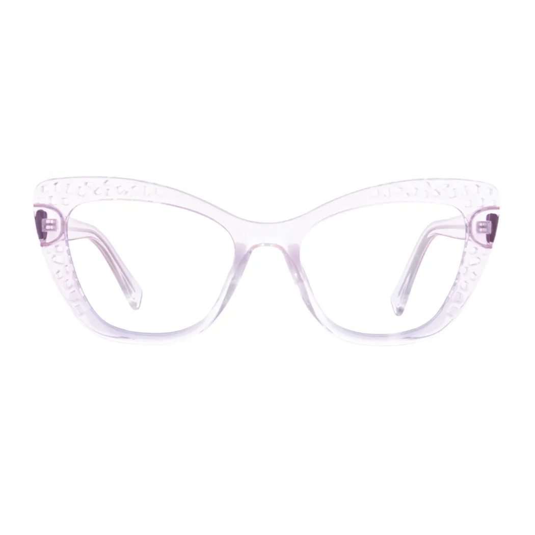 Cat-eye Transparent Pink Eyeglasses