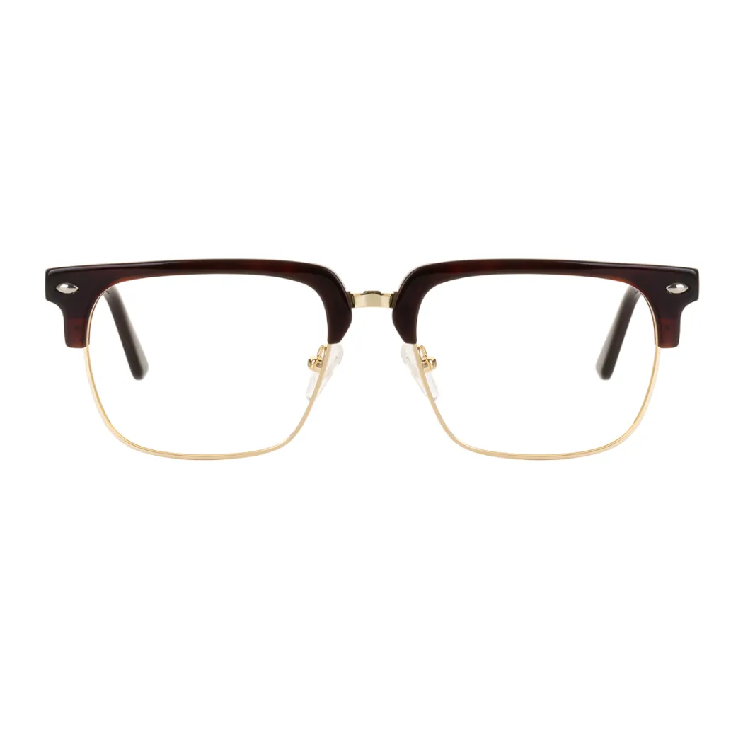 Rectangle Brown/Gold Eyeglasses