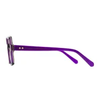 Geometric Transparent Purple Eyeglasses
