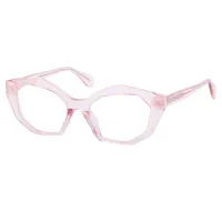 Geometric Transparent Pink Eyeglasses