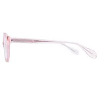 Geometric Transparent Pink Eyeglasses
