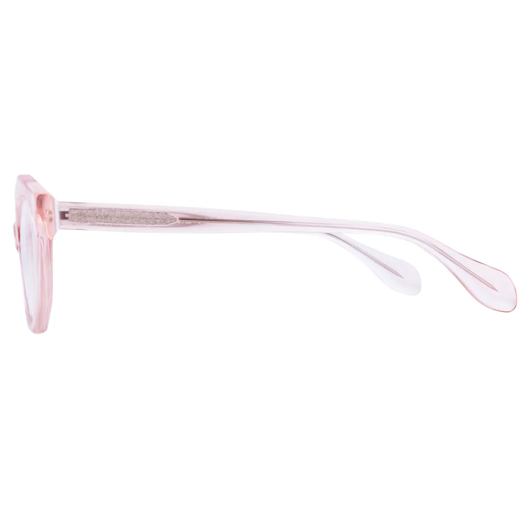 Geometric Transparent Pink Eyeglasses