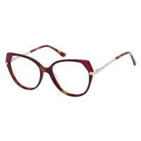 Geometric Ruby Tortoiseshell Eyeglasses