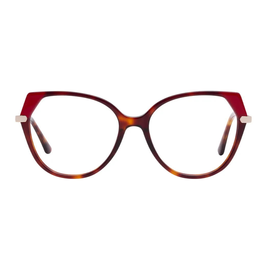 Geometric Ruby Tortoiseshell Eyeglasses