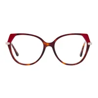 Geometric Ruby Tortoiseshell Eyeglasses