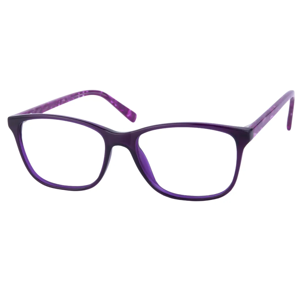 Rectangle Purple Eyeglasses