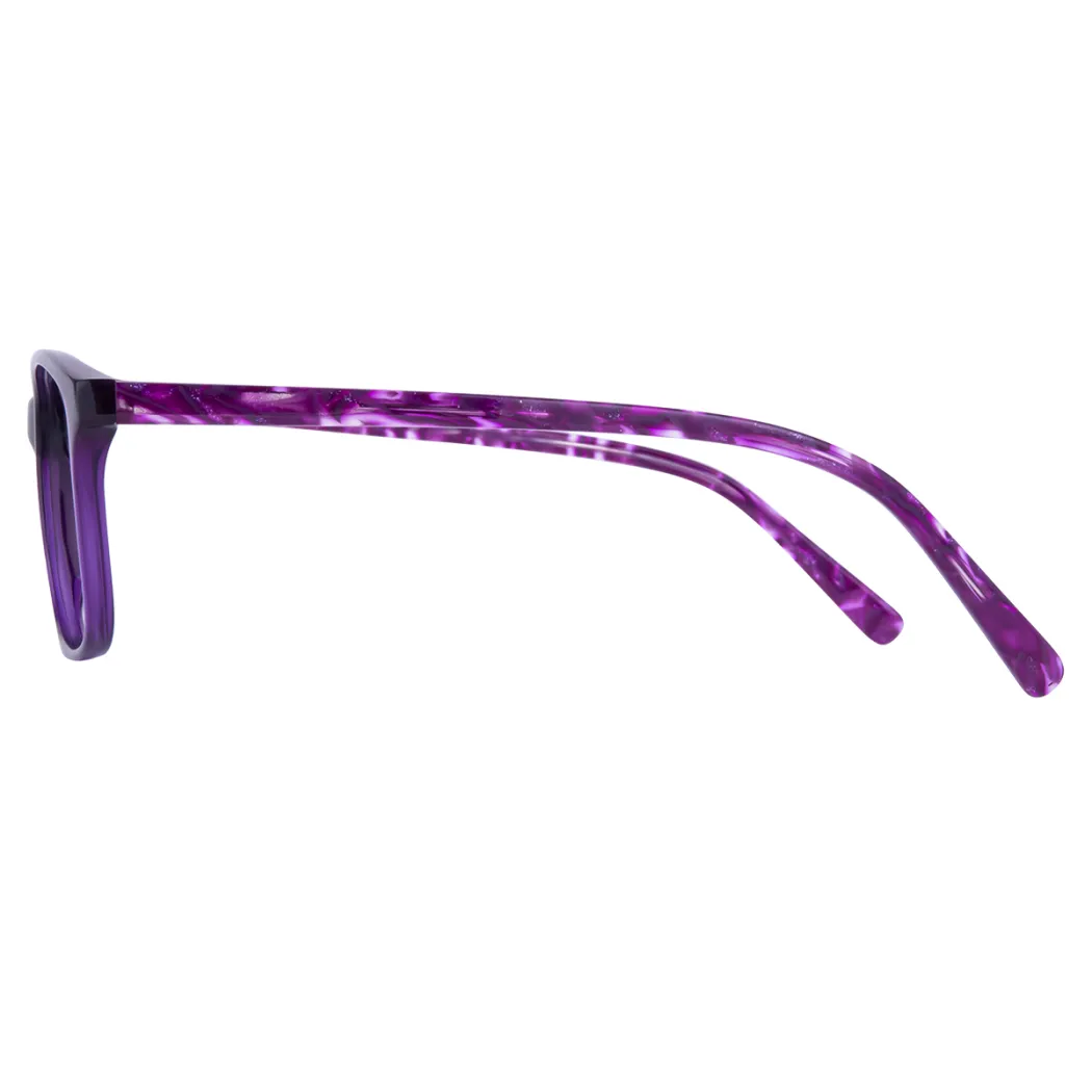 Rectangle Purple Eyeglasses