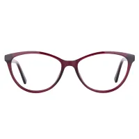 Oval Red Eyeglasses
