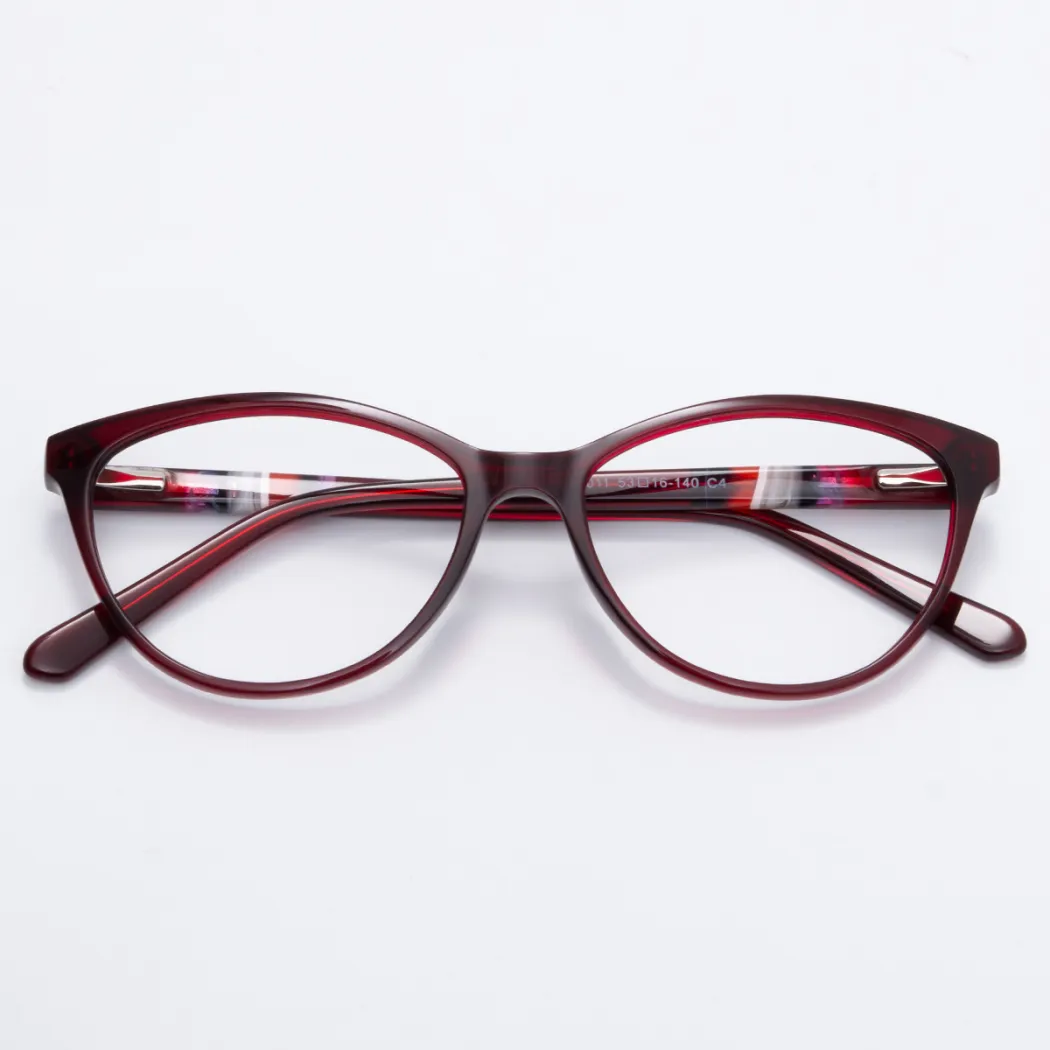 Oval Red Eyeglasses