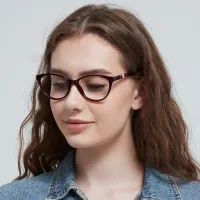 Oval Red Eyeglasses