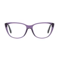 Square Transparent Purple Eyeglasses