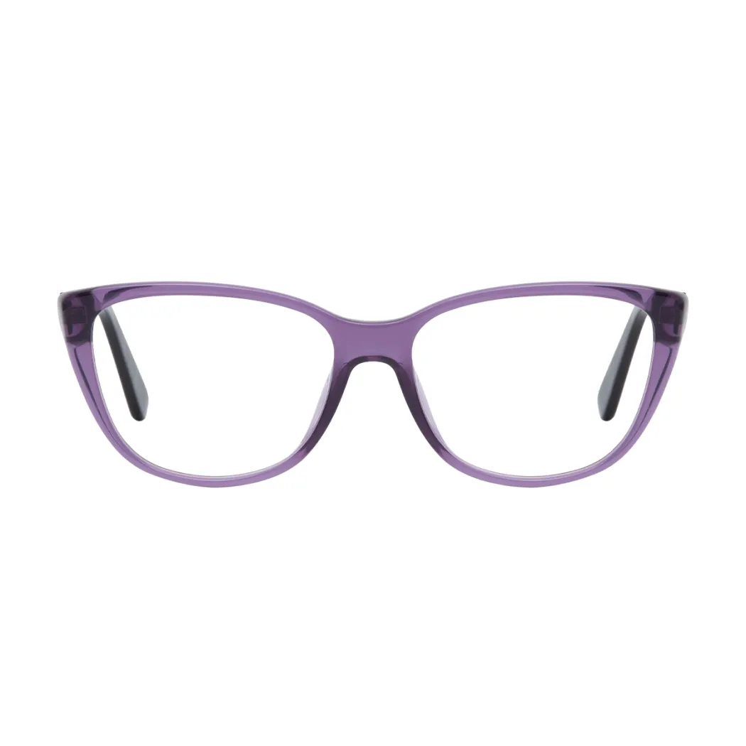 Square Transparent Purple Eyeglasses
